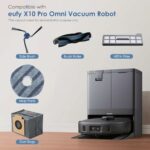 4 Dust Bags, 4 Mops, 4 HEPA Filters, 4 Side Brushes, Main Brush, For Eufy X10 Pro Omni Vacuum Cleaner Accessories, 17-Piece Set, and other accessories for X10 Pro Omni
