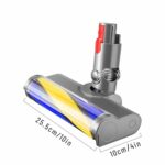 Updated Dust Detect Vacuum Attachments for Dyson V15 V11 V10 V8 V7 Cleaner, Hardwood Floor Head Soft Roller Brush Replacement Accessories Part with Optical Green Light–Enhanced Power, Speed, Lifespan