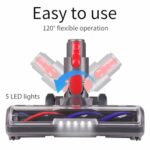 KENVOR Brush Compatible with Dyson Vacuum Cleaner V7 V8 V10 V11 V15, Cleaning Mop Head with 5 LED Lights for Hard Floors and Parquet Floors