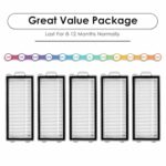 (5 Pack) Qrevo Master Replacement HEPA Filters Compatible with Roborock Qrevo Master/Qrevo Slim Robot Vacuum, Filter Kit, Filters Accessories Kit, Vacuum Filter, Upright Filters, Canister Filters