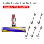 Amalfy Dust Detect Vacuum Attachments for Dyson V7 V8 V10 V11 V15 Cordless Cleaners, Hardwood Floor Head Soft Roller Brush Replacement Motorhead Accessories Parts with Optical Green Light
