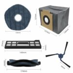 4 Dust Bags, 4 Mops, 4 HEPA Filters, 4 Side Brushes, Main Brush, For Eufy X10 Pro Omni Vacuum Cleaner Accessories, 17-Piece Set, and other accessories for X10 Pro Omni