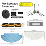 HANNEA® 15Pcs Replacement Accessories for Ecovacs Deebot N10 OZMO T8 T9 PRO T9 AIVI Robot Vacuum Deebot N10 Replacement Accessories