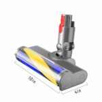 Amalfy Dust Detect Vacuum Attachments for Dyson V7 V8 V10 V11 V15 Cordless Cleaners, Hardwood Floor Head Soft Roller Brush Replacement Motorhead Accessories Parts with Optical Green Light
