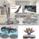 Fictezlove Electric Mop Attachment for Dyson V12 Detect Slim / V10 Slim Vacuum Cleaner, Mop Attachment for Dyson V12 Slim with Removable Water Tank and 6 Washable Mops + 1 Filling Container