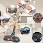 Fictezlove Electric Mop Attachment for Dyson V12 Detect Slim / V10 Slim Vacuum Cleaner, Mop Attachment for Dyson V12 Slim with Removable Water Tank and 6 Washable Mops + 1 Filling Container