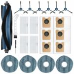 BUXEBUX 21 Pcs Replacement Parts Accessories for Eufy Robot Vacuum Omni C20 Robot Vacuum Cleaner Replacement Parts Kit 1 Roller Brush, 4 HEPA Filters, 4 Mop Pads, 6 Side Brushes, 6 Dust Bags