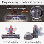 KENVOR Brush Compatible with Dyson Vacuum Cleaner V7 V8 V10 V11 V15, Cleaning Mop Head with 5 LED Lights for Hard Floors and Parquet Floors