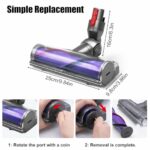 Odashen Direct Drive Cleaner Head Turbine Floor Tool for Dyson V7 V8 V10 V11 V15 Cyclone Cordless Vacuum Cleaner, Motorhead Cleaner Head Brush Turbine Tool, Replacement Part 967483-04