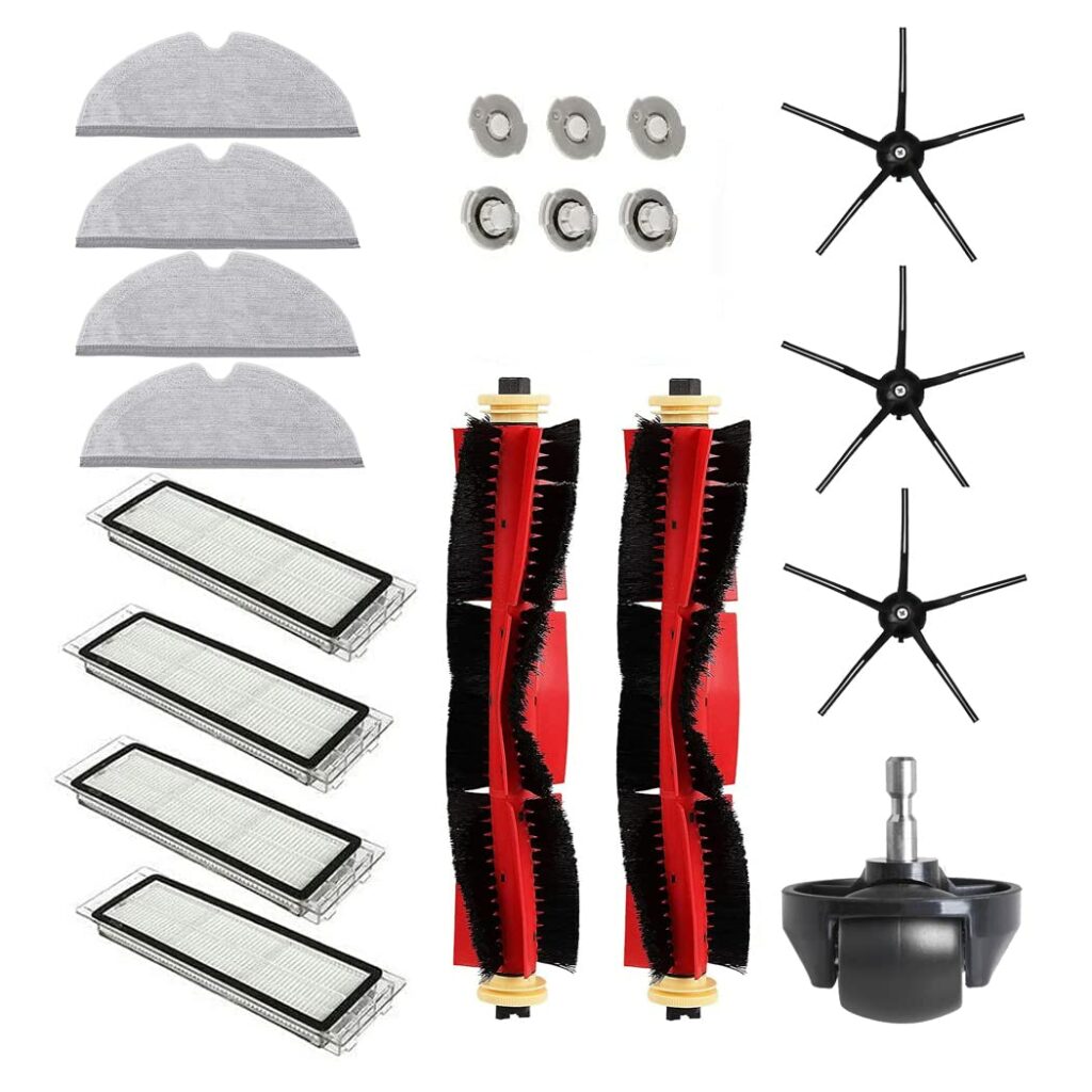 Pack of 20 Accessories Replacement Parts for Xiaomi Roborock S5 Max S6 S6 Pure S6 MaxV S50 S51 S55 S5 Vacuum Cleaner Parts Replacement Parts 2 Main Brush 3 Side Brush 4 HEPA Filter 4 Wipes 6 Filter