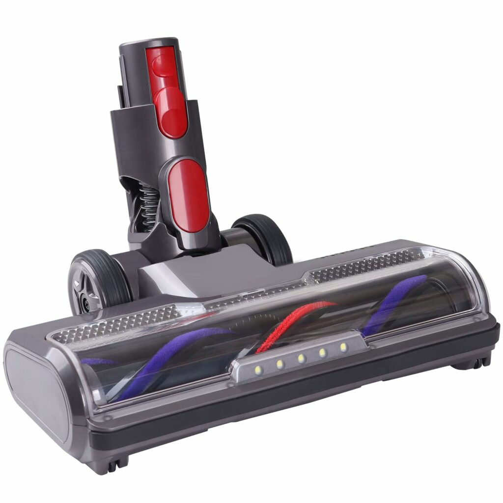 KENVOR Brush Compatible with Dyson Vacuum Cleaner V7 V8 V10 V11 V15, Cleaning Mop Head with 5 LED Lights for Hard Floors and Parquet Floors