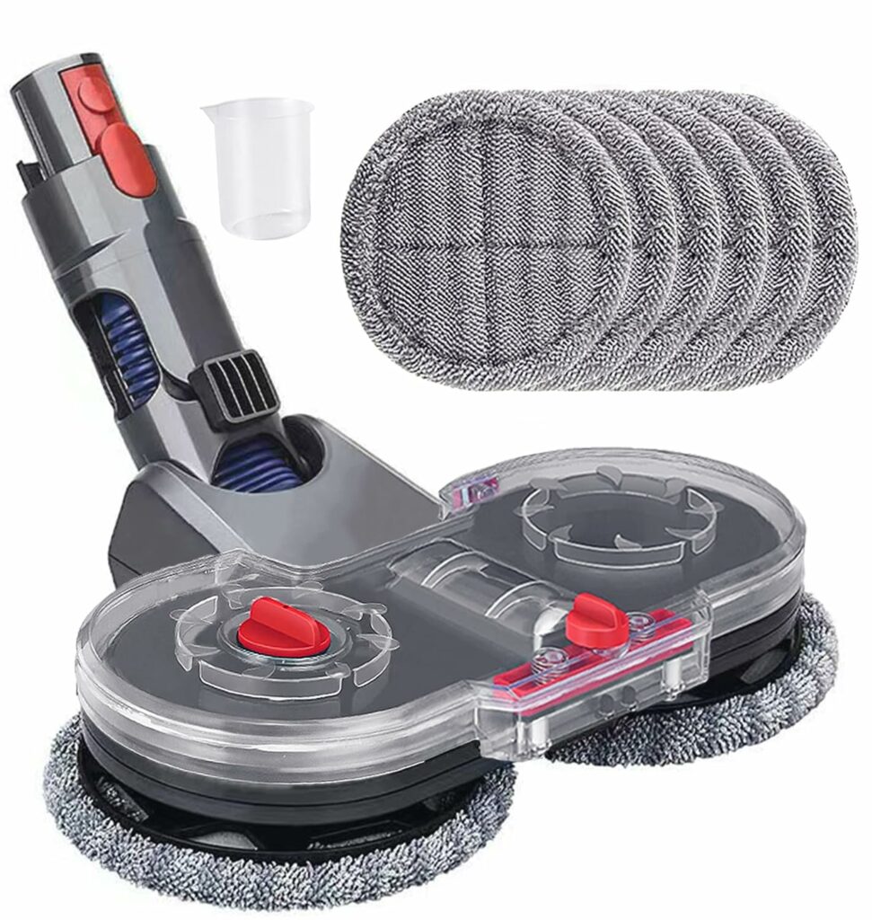 Fictezlove Electric Mop Attachment for Dyson V12 Detect Slim / V10 Slim Vacuum Cleaner, Mop Attachment for Dyson V12 Slim with Removable Water Tank and 6 Washable Mops + 1 Filling Container