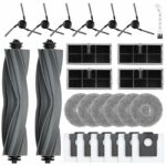 25 Piece Accessory Set for Dreame X40 Ultra Complete / X40 Master / L40 Ultra / Mova P50 Pro Ultra Robot Vacuum Cleaner, 2 Main Brushes, 4 Filters, 6 Wipes, 6 Dust Bags, 6 Side Brushes, 1 Cleaning