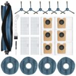 BUXEBUX 21 Pcs Replacement Parts Accessories for Eufy Robot Vacuum Omni C20 Robot Vacuum Cleaner Replacement Parts Kit 1 Roller Brush, 4 HEPA Filters, 4 Mop Pads, 6 Side Brushes, 6 Dust Bags