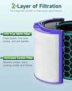 Future Way True HEPA Filter Replacement for Dyson TP04/HP04/DP04 Air Purifier, 360 Combi Glass Carbon Filter, 2-Pack