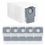 COOLive 6Pack Vacuum Dust Bags for Roborock QV 35A,Qrevo S5V,Saros 10/10R/Qrevo/Q RevoS/Qrevo Pro/Plus/MaxV/Master/Curv S5X/Edge S5A/Qrevo Slim Robot Vacuum Dirt Disposal Bags