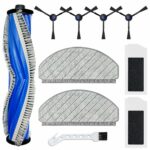 HASTHIP® Vacuum Cleaner Accessories for Ecovacs N20 Pro/N20 Robot Replacement Vacuum Cleaner Accessories with1 Main Brush, 4 Side Brushes, 2 Mop Cloth, 2 Filters, 1 Cleaning Detailing Brush (10Pcs)