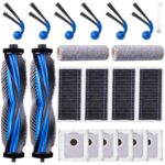 EOVWAEO 21 Piece Accessory Set for Ecovacs Deebot T80 Omni Robot Vacuum Cleaner, Replacement Parts Accessories 2 Anti-Tangle Main Brushes, 2 Mop Rollers, 6 Dust Bags, 6 Side Brushes, 4 Filters, 1