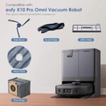 Replacement Parts Kit for eufy X10 Pro Omni Robot Vacuum, Compatible Robot Vacuum Accessories for Maintenance & Cleaning (4 Vacuum Mop Cloths, 4 Side Brushes, 4 Filters, 1 Main Brush)