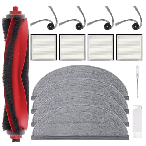 VIEWALL Q10 S5+ Accessories for Roborock Q10 S5+, Q10 S5 Vacuum Cleaner, 1 Main Brush, 4 HEPA Filters, 4 Wipes, 4 Side Brushes, 1 Brush, 1 Screwdriver Replacement Parts Set