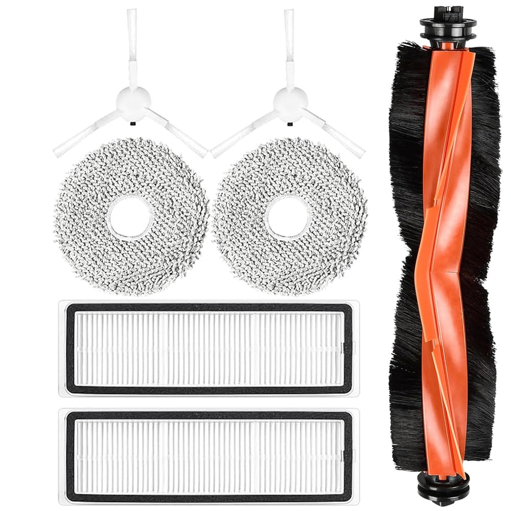 Accessories for Xiaomi X20+ / X10 Plus Robot Vacuum Cleaner, Replacement Parts 2 Mop Pads, 1 Main Brush, 2 Side Brushes, 2 HEPA Filters, Pack of 7