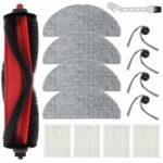 14 Pcs Accessories Kit for Roborock Q7 M5 / M5+, Q7 L5 / L5+ Robot Vacuum Cleaner Replacement Parts, Accessories Parts 1 Main Brush, 4 Side Brush, 4 Hepa Filter, 4 Mop Cloth, 1 Clean Brush