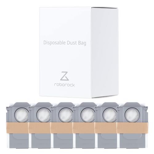 Roborock Original Disposable Dust Bags for Qrevo 5AE/Q10 VF/Q10 VF+/Q7 TF/Q7 TF+/Qrevo C Pro/S8 MaxV Ultra/Qrevo S/Qrevo Curv/Saros Z70/Saros 10/Qrevo Edge 5V1, 6 Pcaks