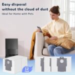 12 Pack Dust Bag for Roborock Q Revo/QV 35S/35A/Qrevo S5V/Saros 10R/Qrevo Edge S5A/Qrevo Curv/Qrevo S/Pro/Master/Plus/S8 MaxV Ultra Vacuum Cleaner, 3 L Large Capacity Disposable Bags Replacement (12)