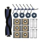 21-piece accessory set for eufy X10 Pro Omni robot vacuum cleaner, 1 roller brush, 6 side brushes, 6 washable filters, 4 dust bags and 4 wipes, replacement part set for eufy X10 Pro Omni