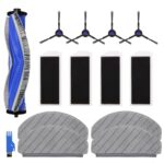 N20 Accessories Replacement Compatible with Ecovacs Deebot N20, N20 Plus, N20 Pro Plus Robot Vacuum Cleaner, 1 Main Brush, 4 Filters, 4 Side Brushes, 4 Mop Wipes, 1 Cleaning Brush