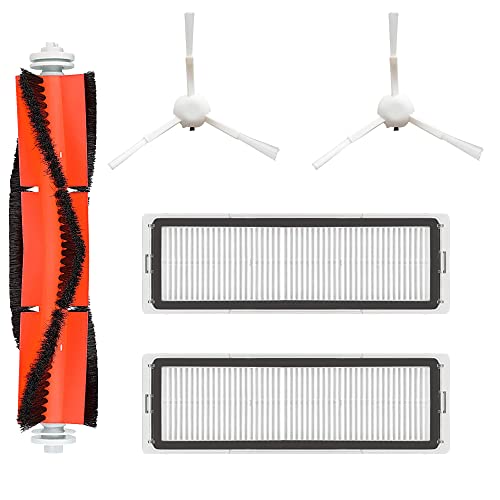MIRTUX Pack of spare parts compatible with Xiaomi Mijia 1C STYTJ01ZHM MOP and Dreame F9. Replacement Accessory Kit for Xiaomi 1C Vacuum Cleaner Robots, Side and Center Brushes and Filters.