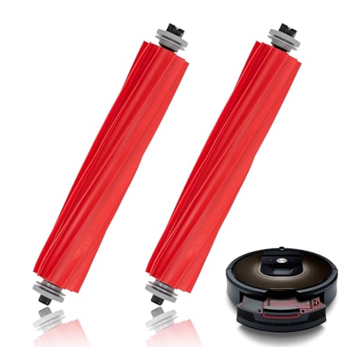Pack of 2 Main Brush Accessories Compatible with Roborock Q Revo/S7/S7 MaxV/S7 Maxv Ultra/S7 Max Ultra/S7 Pro Ultra/Q7/Q7 Max Robot Vacuum Cleaner, Separable Rubber Main Brush for Roborock Replacement