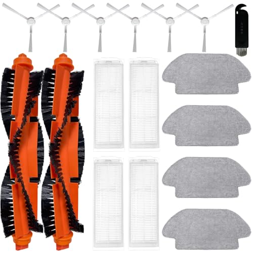 Replacement Parts Accessories for Xiaomi Mi Robot Vacuum Mop 2S/ Mop Pro/Mop P/STYJ02YM, Replacement Parts for Xiaomi Robot Vacuum S12/S10 EU, 2 Main Brushes, 4 HEPA Filters, 4 Wipes, 6 Side
