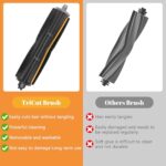 TriCut Brush Compatible with Dreame L10s Ultra/L20 Ultra/L10s Pro Ultra/X30 Ultra/X40 Ultra/L30 Ultra/L40 Ultra/X40 Master/L10s Ultra Gen 2 Vacuum Cleaner Robot, Pet Hair, Carpet and Hard Floor