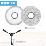 Pack of 10 Wipes + Side Brush Accessories for Ecovacs Deebot T30 Pro Omni / T30 Omni Robot Vacuum Cleaner Replacement Part, 6 Wipes + 4 Side Brushes