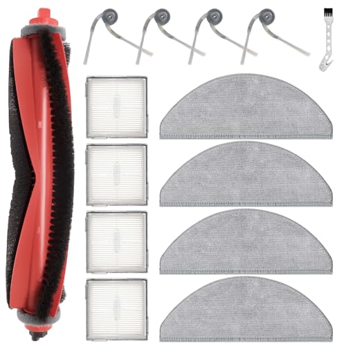 Replacement Part Accessory for Roborock Q10 X5 / Q10 X5+ Vacuum Cleaner Robot, 1 Main Brush, 4 Wipes, 4 Filters, 4 Side Brushes