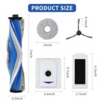 19 Piece Accessory Set for Ecovacs Deebot T30 Omni / T30 Pro Omni Robot Vacuum Cleaner, 1 Rubber Main Brush, 4 HEPA Filters, 6 Dust Bags, 4 Cloths, 4 Side Brushes, Easy to Clean and Replace