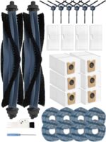 Yivy 28 x accessories for Eufy Omni C20 robot vacuum cleaner, 2 roller brushes, 6 side brushes, 6 activated carbon dust bags, 4 HEPA filters, 8 wipes, 1 cleaning brush