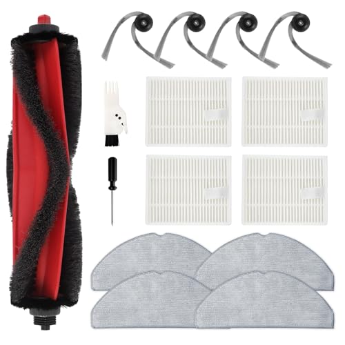 Yivy Q7 M5 Accessory Set for Roborock Q7 L5, Q7 L5+, Q7 M5, Q7 M5+ Vacuum Cleaner Accessory Kit, 1 Main Brush, 4 Side Brushes, 4 HEPA Filters, 4 Wipes, 1 Cleaning Brush, 1 Screwdriver