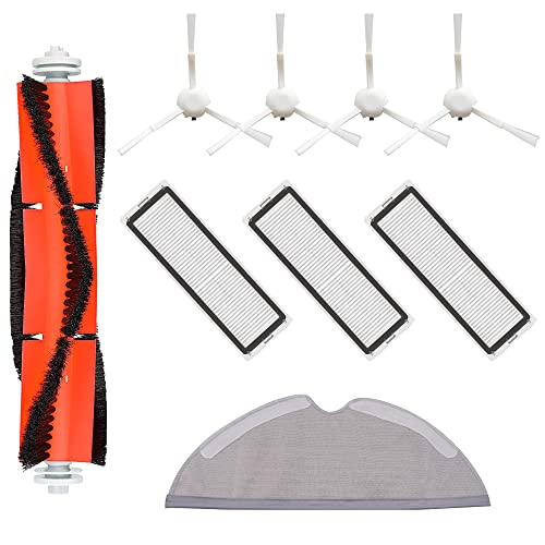 MIRTUX Pro Pack of spare parts compatible with Xiaomi Mijia 1C STYTJ01ZHM MOP and Dreame F9. Replacement Accessory Kit for Xiaomi 1C Vacuum Cleaner Robots, Side and Central Brushes and Filters.
