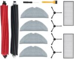 Accessories Compatible with Xiaomi Roborock S8+ / S8 Pro Ultra / S8 Vacuum Cleaner Robot Replacement Parts, 2 Main Brushes, 3 Side Brushes, 2 Filters, 3 Wipes, 1 Screwdriver, 1 Cleaning Brush