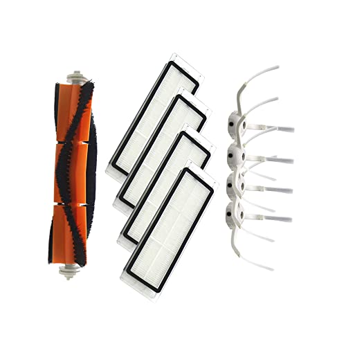 WuYan Replacement kit for Xiaomi Roborock S5 S6 T4 T6 T7 S55 S60, Include 1pcs Main Brush, 4pcs Side Brush, 4pcs HEPA Filter