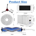 Replacement Accessory Set for Ecovacs Deebot T30 Pro Omni, Robot Vacuum Cleaner Replacement Accessories, 2 Side Brushes Replacement Parts Set, 1 Main Brush, 4 Pro Wipes, 2 Dust Bags, 2 Filters and 1
