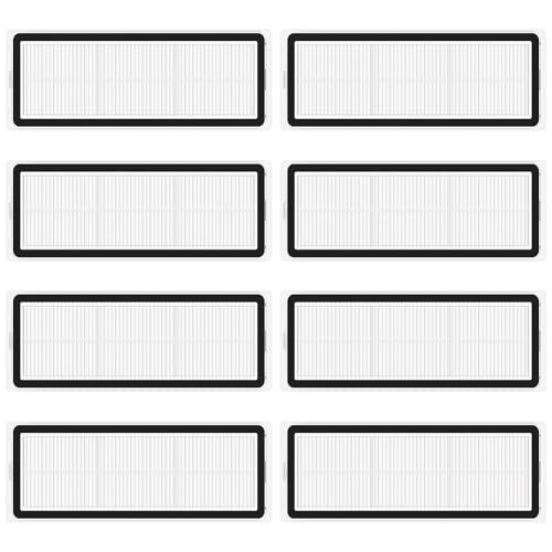 Pack of 8 Filter Accessories for Roborock S6 / S5 MAX / S6 Pure / S6 MaxV / S60 / S65 / S5 / S50 / S55 / E25 / E35 Robot Vacuum Cleaner, HEPA Filter Replacement Part