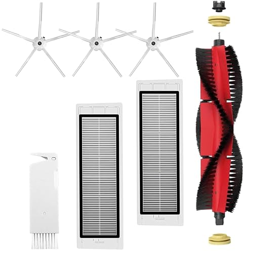 MYAYD Replacement Parts Accessories for Roborock S5 Max/S6 Max/S6 Pure/S6 MaxV/S50/S51/S55/S60/S65/S5/S6 Robot Vacuum Cleaner, Accessory Kit Includes 1 Head Brush, 2 HEPA Filters, 3 Side Brushes