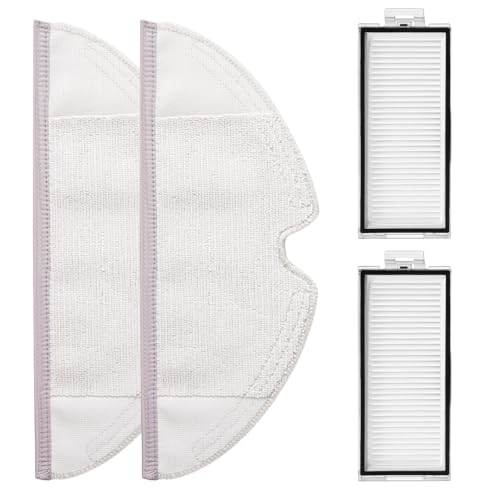 Vacuum Cleaner Accessories for Roborock Q8 Max, 2 Filters HEPA and 2 Mop Cloths for Roborock Q5 Pro, Q5 Pro+, Q8 Max+, Q7, Q7+, Q7 Max, Q7 Max+, Accessory Sets Replacement Wipes Replacement