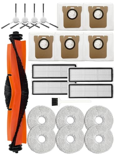 Yivy Pack of 21 replacement parts for Xiaomi X10+/ X20+, Dreame L10s Ultra/L10 Ultra/ L10s pro/L10s Pro Gen 2/L10 Prime accessories: 2 main brushes, 6 side brushes, 4 HEPA filters, 5 dust bags, 6