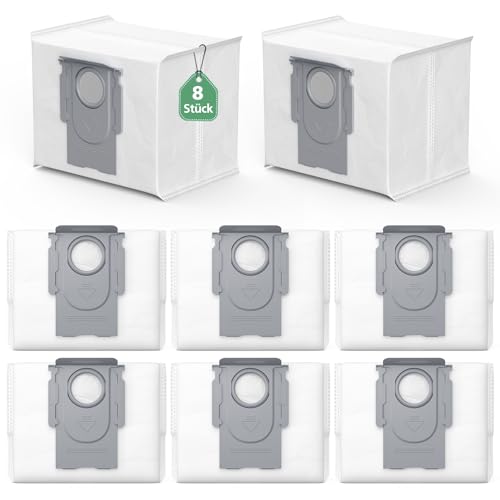 isinlive 8 Pack S8+/Q7 Max+/Q8 Max+ Vacuum Cleaner Bags Compatible with Roborock S8 Pro Ultra /S7 MaxV Ultra /S7 Pro Ultra/ Q7+ Vacuum Cleaner, 3L Large Capacity Vacuum Cleaner Bags Replacement Bags