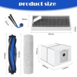 21-Piece Accessory Set for Ecovacs Deebot X9 PRO Omni, Replacement Parts for Robot Vacuum Cleaner with 8 Side Brushes, 6 Dust Bags, 4 Filters, 1 Main Brush, 1 Mop Roller, 1 Cleaning Brush