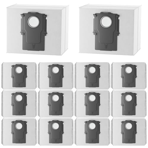 Pack of 14 Vacuum Cleaner Bags for Roborock S8+/S8 Pro Ultra/S7 MaxV Ultra/S7 Max Ultra/S7 Pro Ultra/Q7 Max/Q7 Max+/Q8 Max+/Q7+/Q5+/Q5 Pro+/G10s/G10sPro Replacement Bag Accessory Set